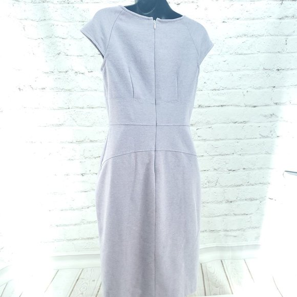 Calvin Klein Womens Lavender Heathered Sleeveless Round Neck Sheath Dress Size 4 - Picture 3 of 11
